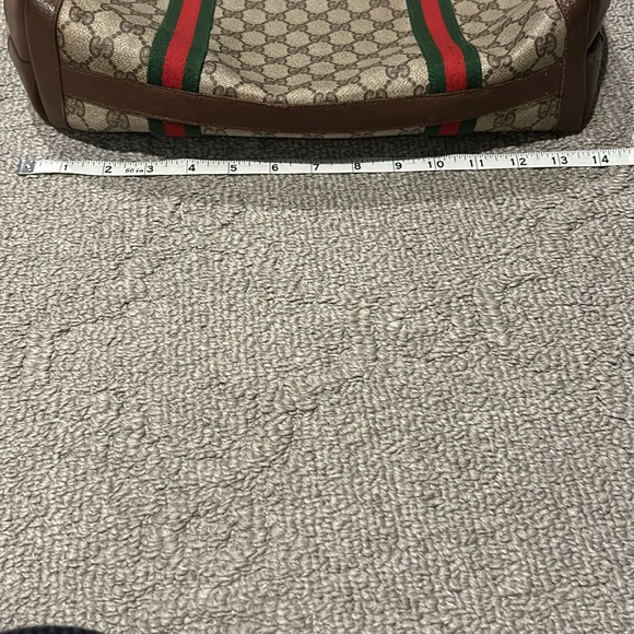 Gucci Supreme Tote Web Canvas & Leather Accents & Striped Guitar Double Handles - Picture 14 of 16